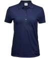 T145 145 Tee Jays Ladies Luxury Stretch Polo Shirt Denim colour image